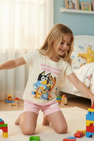 Camiseta y short Bluey - Rosa