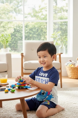 Camiseta y short Stitch Lilo y Stitch Disney - Azul marino