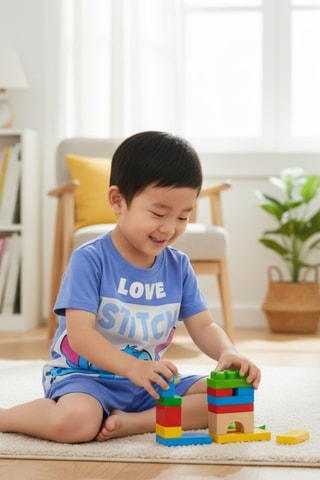 Camiseta y short Stitch Lilo y Stitch Disney - Azul