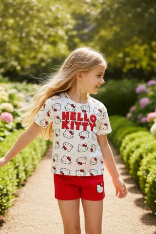 Camiseta y short Hello Kitty Sanrio - Rojo