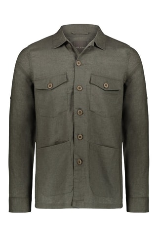 Sobrecamisa de lino - Caqui