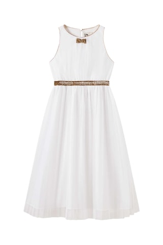 Vestido plisado - Blanco