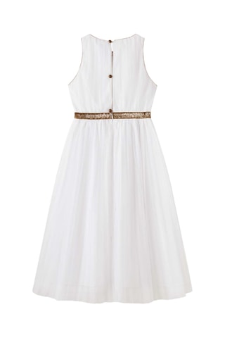 Vestido plisado - Blanco