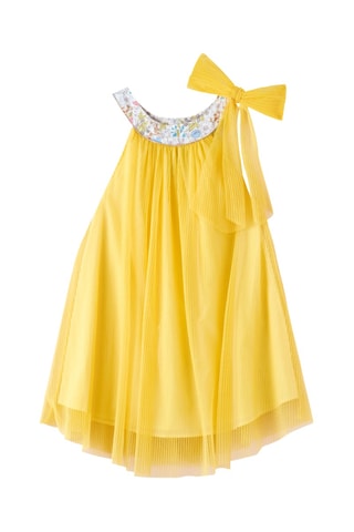 Vestido plisado - Amarillo