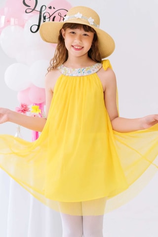 Vestido plisado - Amarillo