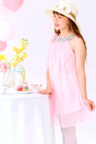 Vestido plisado - Rosa