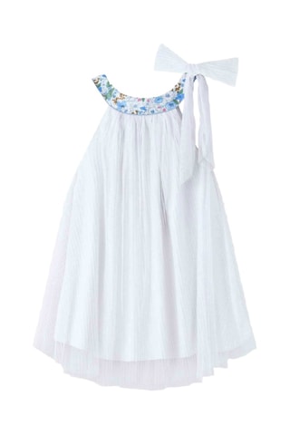 Vestido plisado - Blanco