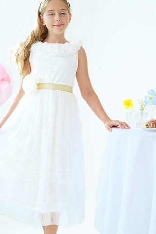 Vestido plisado - Blanco