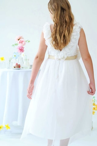 Vestido plisado - Blanco