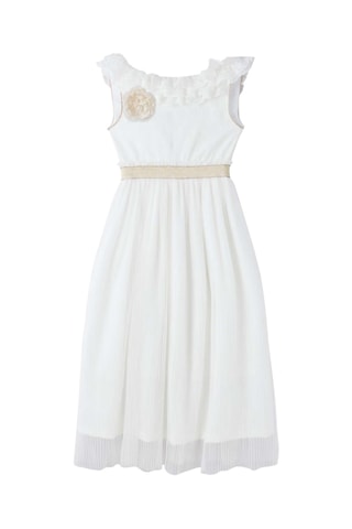 Vestido plisado - Blanco