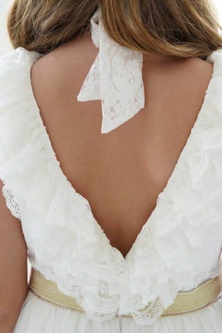 Vestido plisado - Blanco