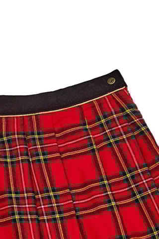 Falda plisada de lana - Rojo