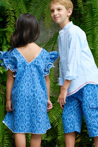 Bermudas de lino - Azul