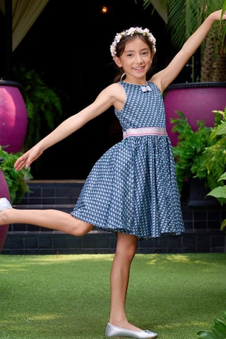 Vestido de lino - Azul marino