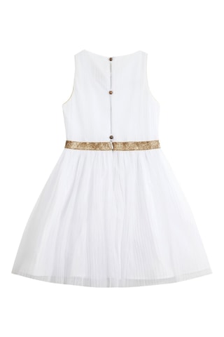 Vestido plisado - Blanco