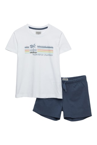 Pyjama - Wit en Marineblauw