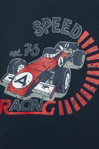 Pyjama - Marineblauw en Gemêleerd Lichtgrijs