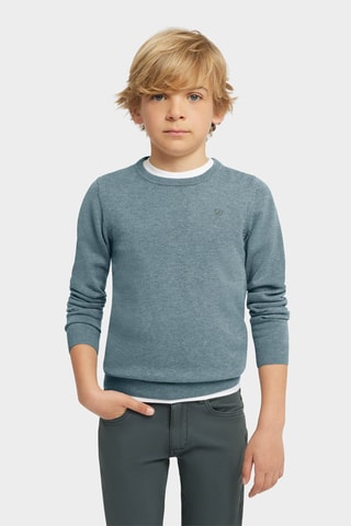 Trui - Gemêleerd Pauwblauw