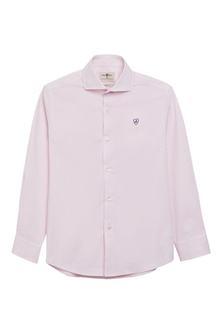 Overhemd Slim Fit - Poederroze en Wit