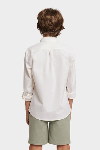 Biologisch Katoenen Overhemd - Wit en Geel