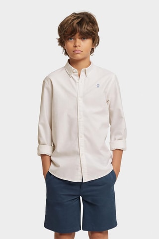 Biologisch Katoenen Overhemd - Ecru en Geel