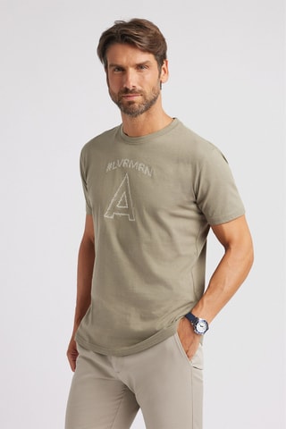 T-shirt Regular Fit - Olijfgroen
