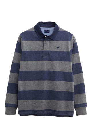 Polo Regular Fit - Donkergrijs en Paars