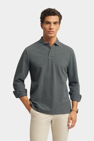 Polo Regular Fit - Gemêleerd Donkergrijs