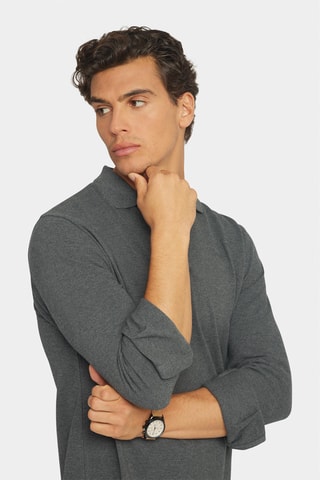 Polo Regular Fit - Gemêleerd Donkergrijs