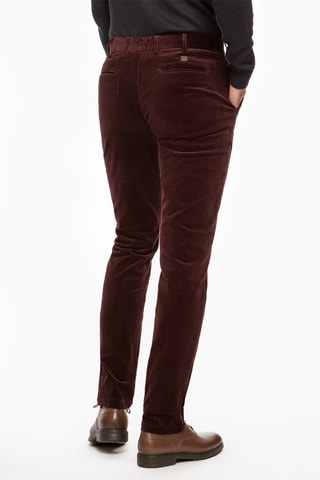Velours Broek Slim Fit - Bordeauxrood