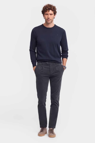 Velours Skinny Broek - Marineblauw