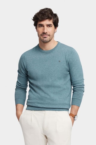 Trui - Gemêleerd Pauwblauw