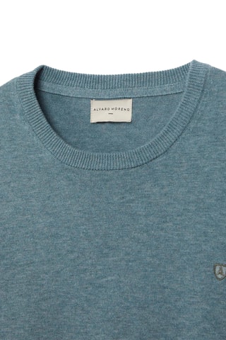 Trui - Gemêleerd Pauwblauw