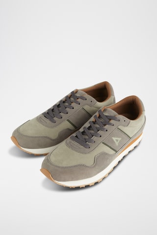 Nubuck Sneakers - Zeegroen
