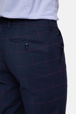 Pantalon Slim Fit - Marineblauw en Rood