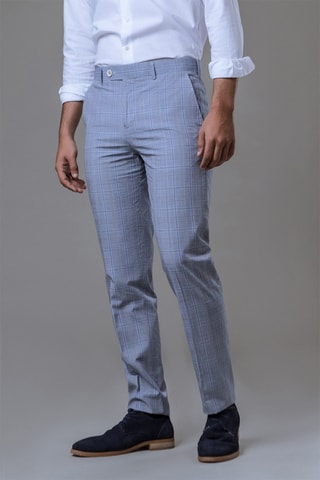 Pantalon Slim Fit - Marineblauw en Wit