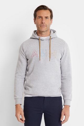 Biologisch Katoenen Sweater met Capuchon - Gemêleerd Lichtgrijs