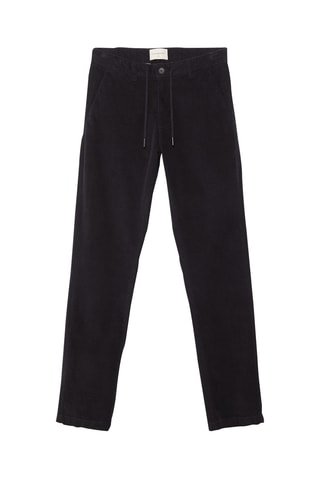 Velours Broek Regular Fit - Zwart