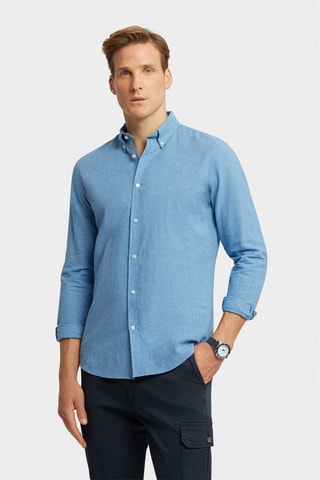 Linnen Overhemd Regular - Lichtblauw