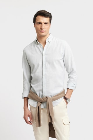 Linnen Overhemd Regular - Lichtgroen