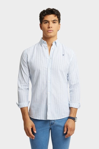 Linnen Overhemd Regular - Hemelsblauw