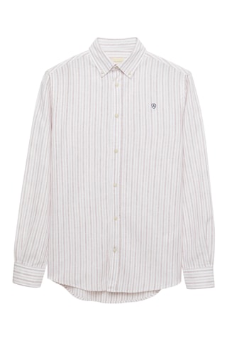 Linnen Overhemd Regular - Koraalrood