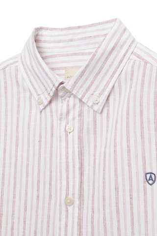 Linnen Overhemd Regular - Koraalrood