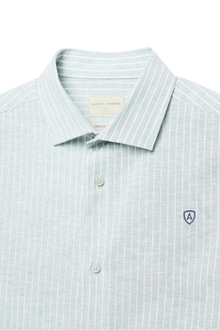 Linnen Overhemd Regular - Zeegroen