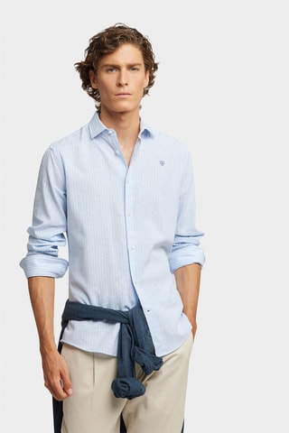 Linnen Overhemd Regular - Hemelsblauw