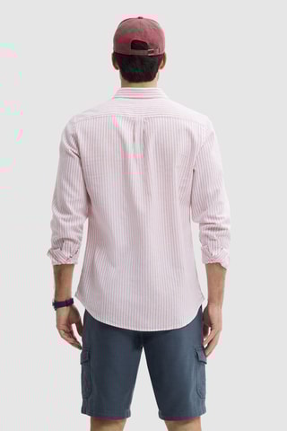 Linnen Overhemd Regular - Koraalrood