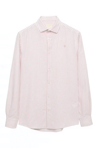 Linnen Overhemd Regular - Koraalrood