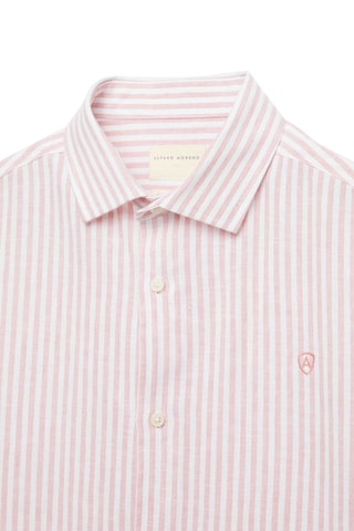 Linnen Overhemd Regular - Koraalrood