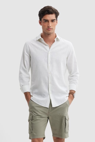 Linnen Overhemd Regular - Lichtgroen