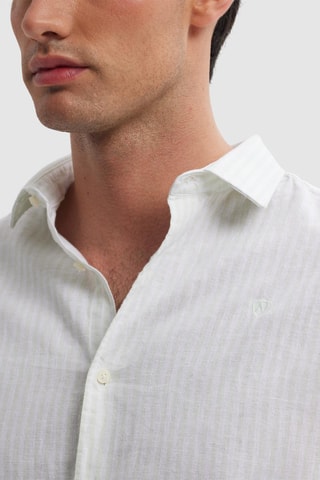 Linnen Overhemd Regular - Lichtgroen
